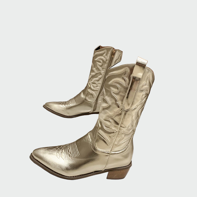 Metallic style cowgirl boots