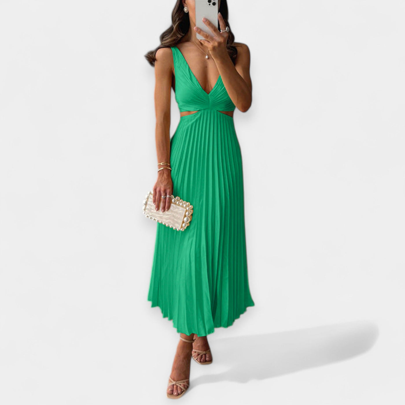 Pleated maxi dress