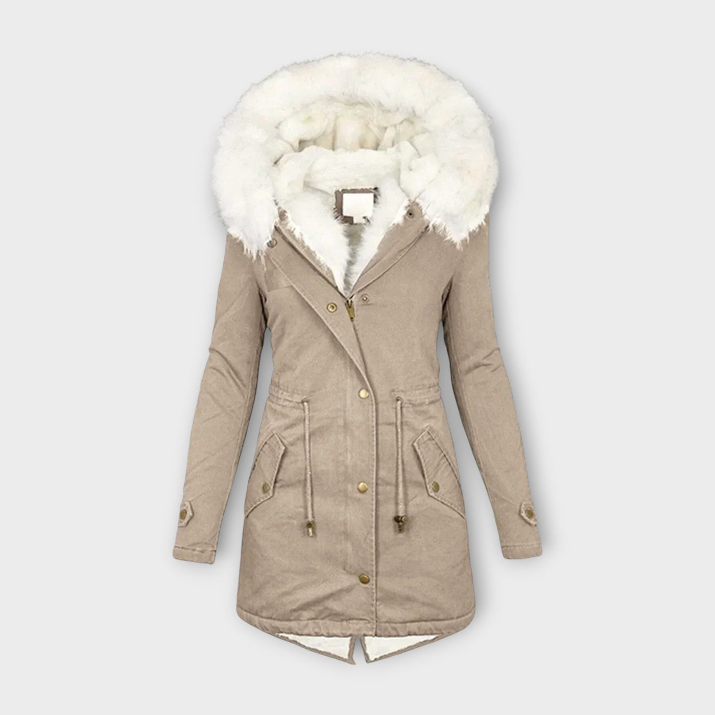 Luxury Jacket with Faux Fur Trim and Fleece Lining