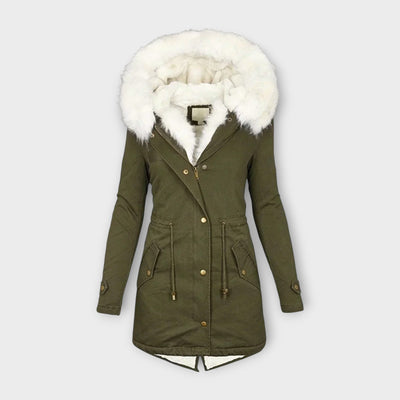 Luxury Jacket with Faux Fur Trim and Fleece Lining