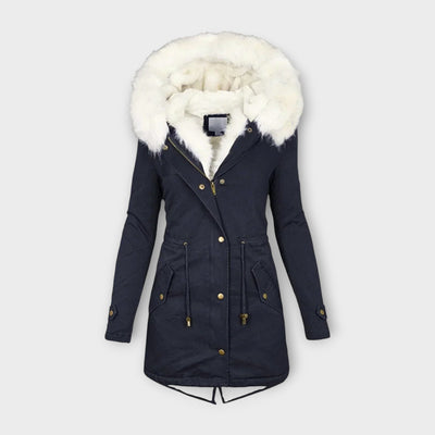 Luxury Jacket with Faux Fur Trim and Fleece Lining