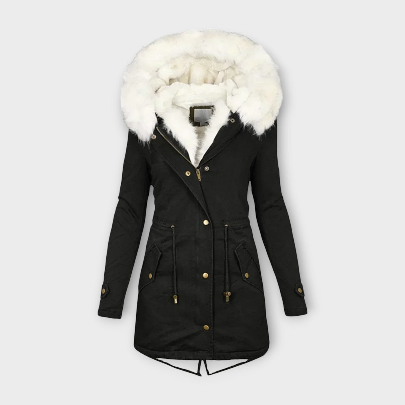 Luxury Jacket with Faux Fur Trim and Fleece Lining