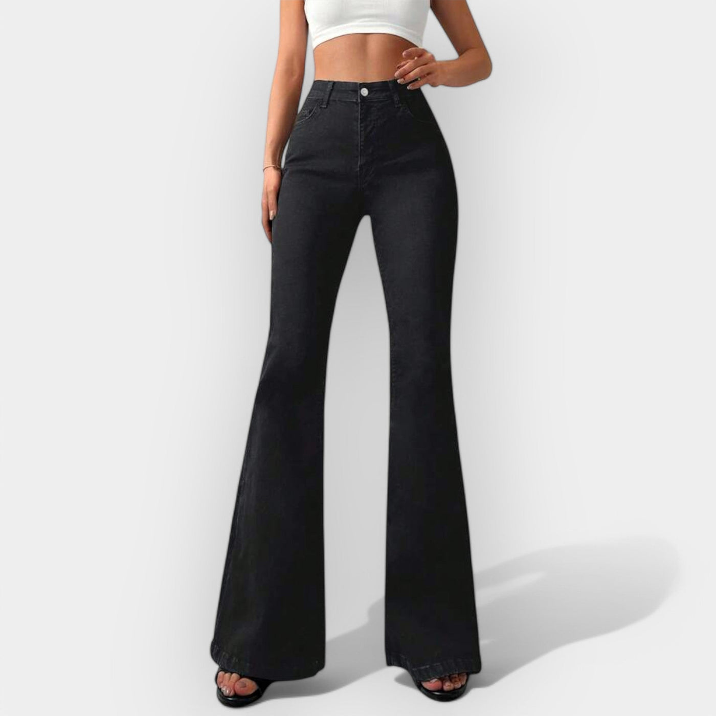 High-waisted bootcut jeans