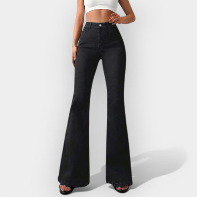 High-waisted bootcut jeans