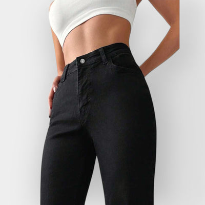 High-waisted bootcut jeans