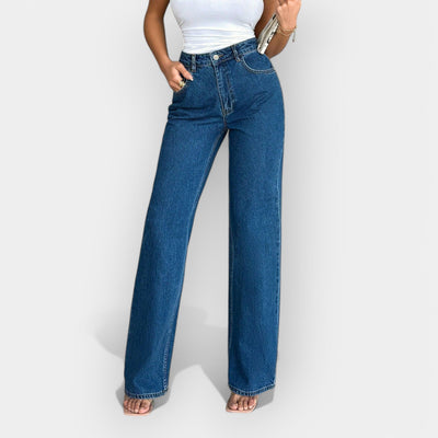 High-waisted wide trousers