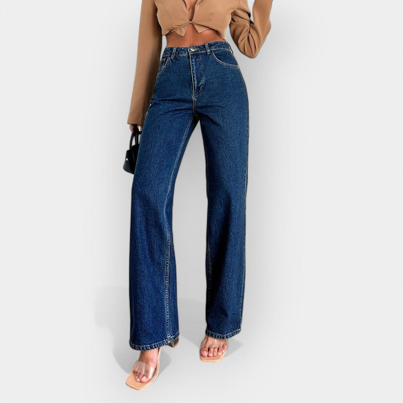 High-waisted wide trousers