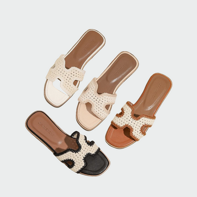 Chic Crochet H-Strap Slide Sandals