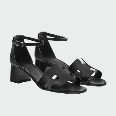 Chic H-Cutout Block Heel Sandals
