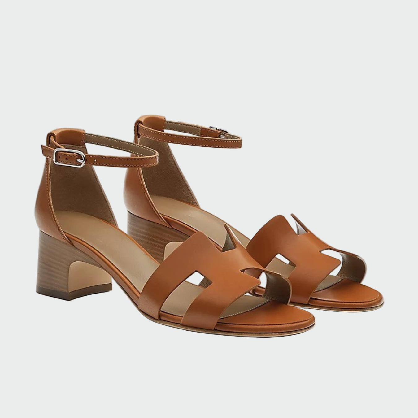 Chic H-Cutout Block Heel Sandals