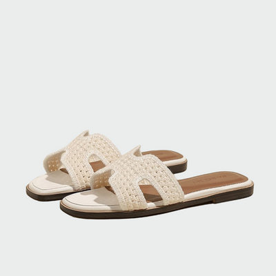 Chic Crochet H-Strap Slide Sandals