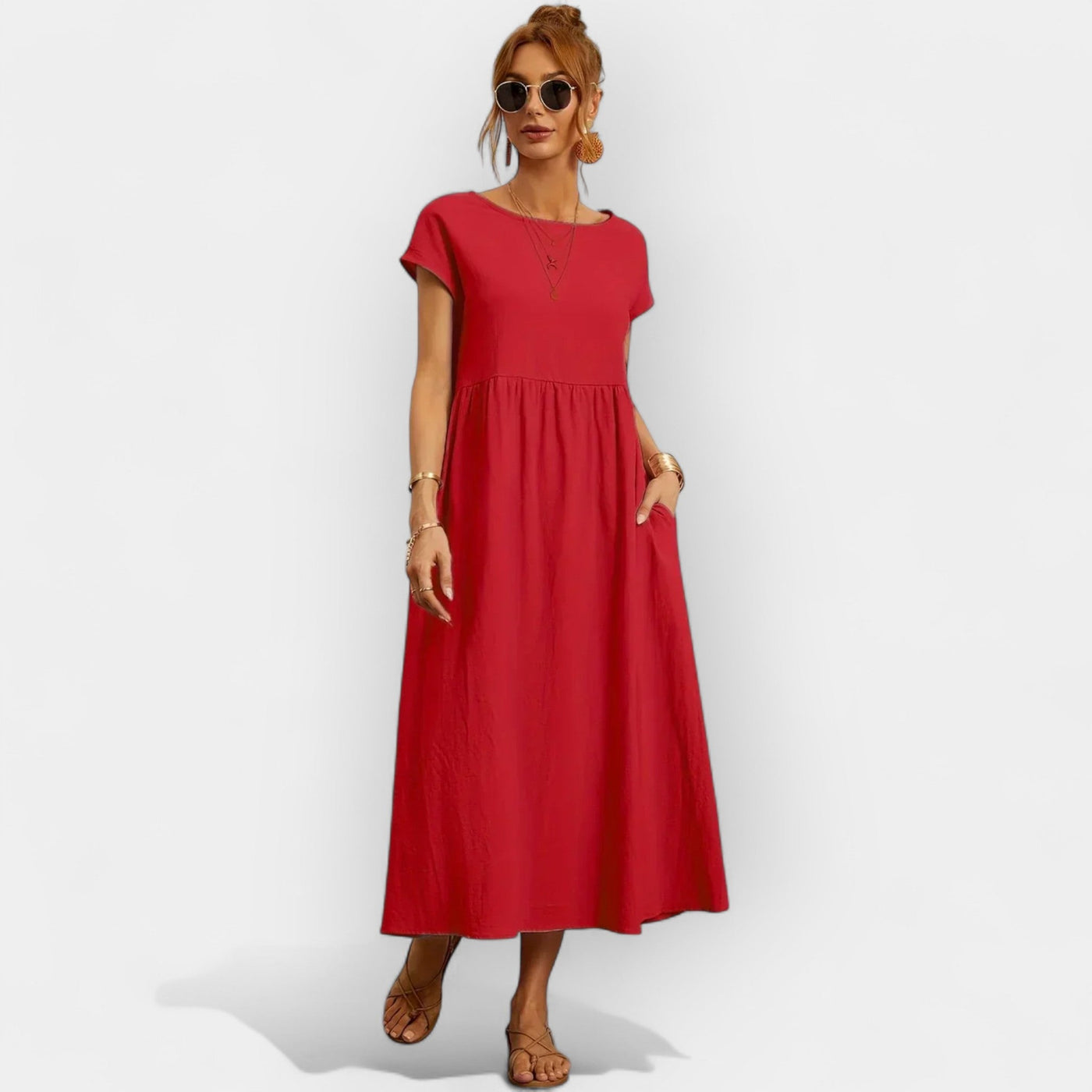 Lightweight cotton dress with pockets