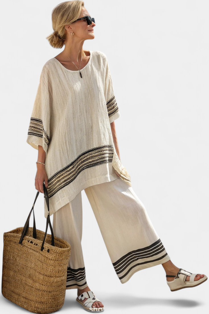 Elegant Mediterranean linen set