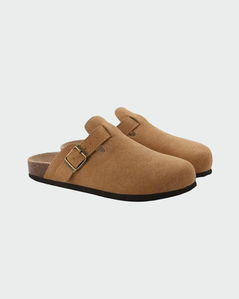 Suede clogs