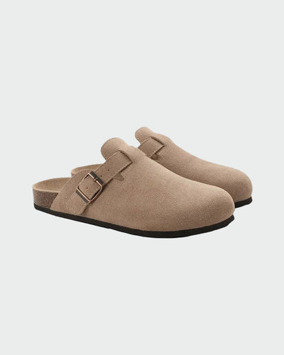 Suede clogs