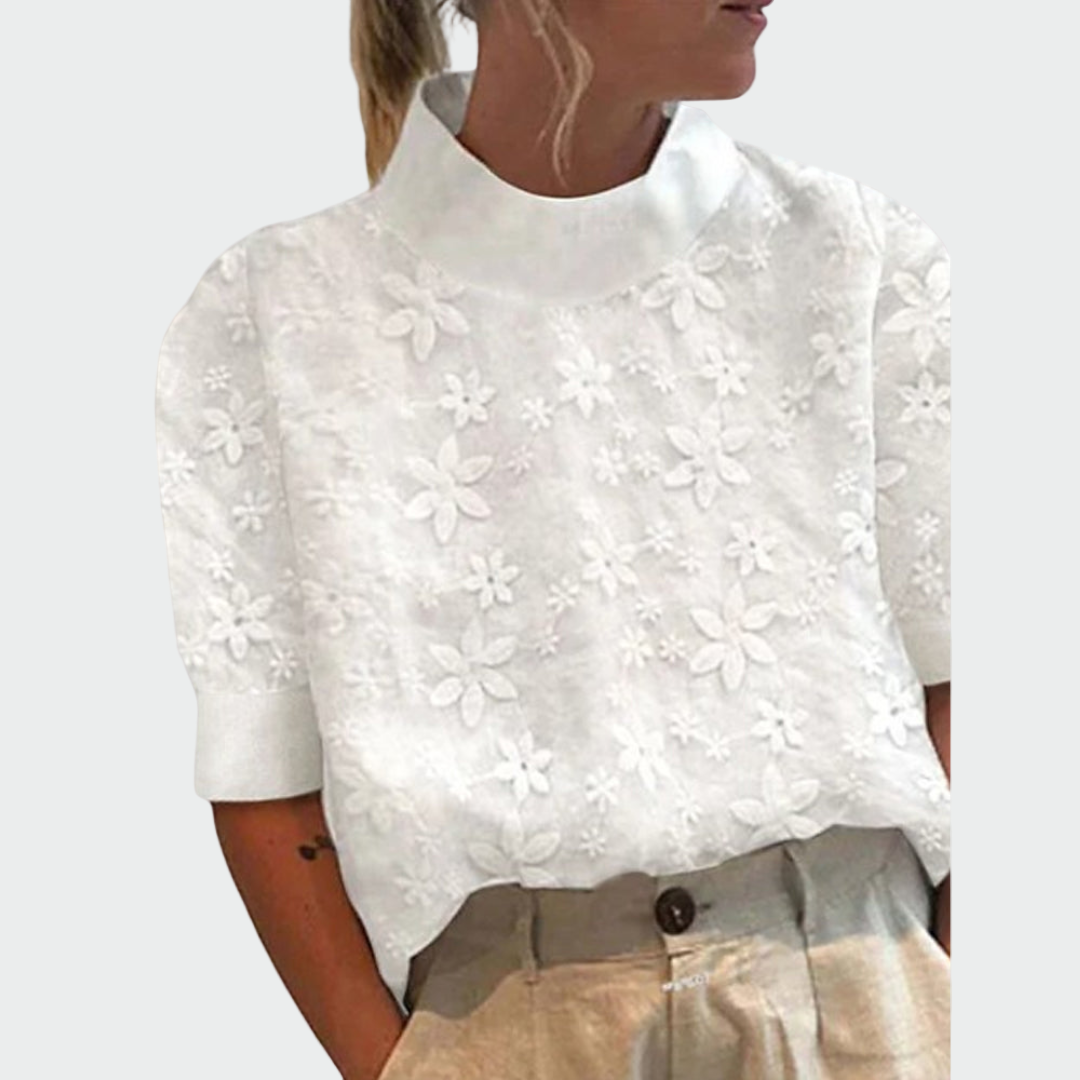 Embroidered shirt with collar
