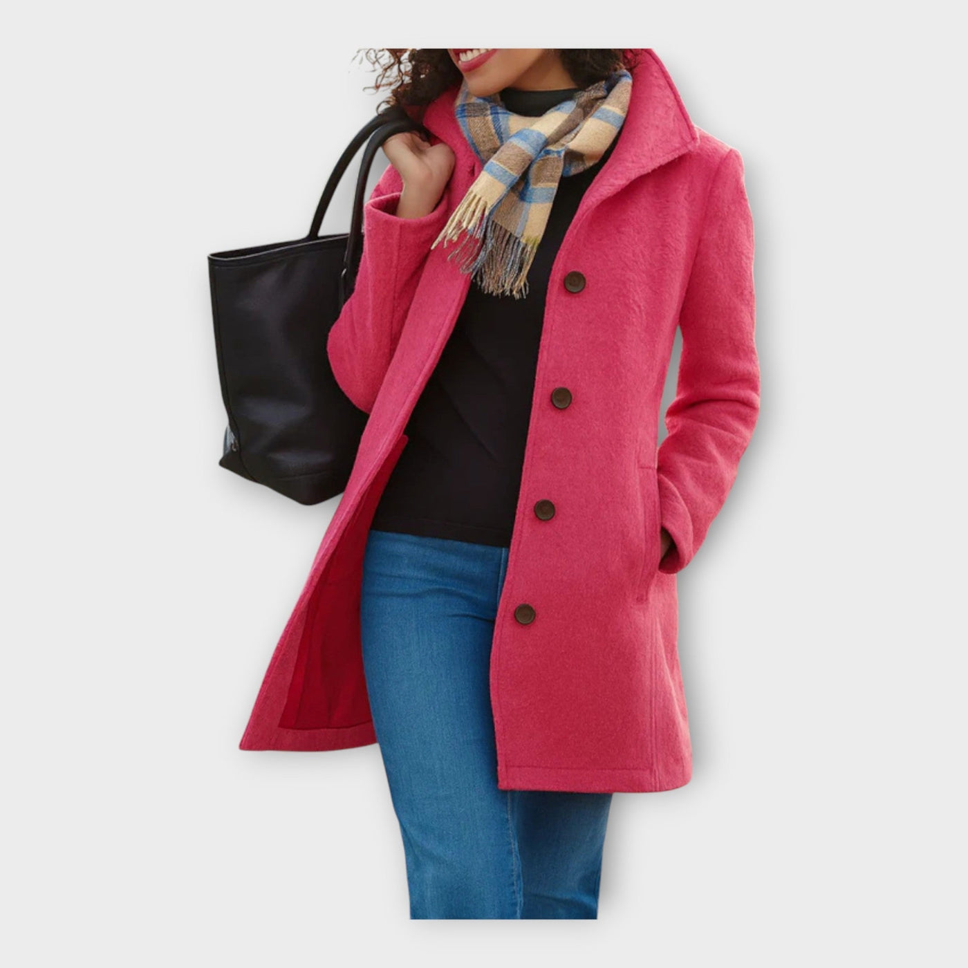 Elegant wool coat with buttons