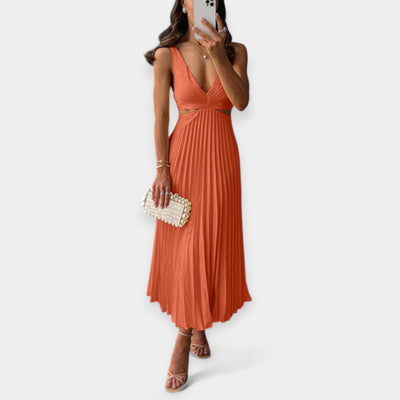 Pleated maxi dress