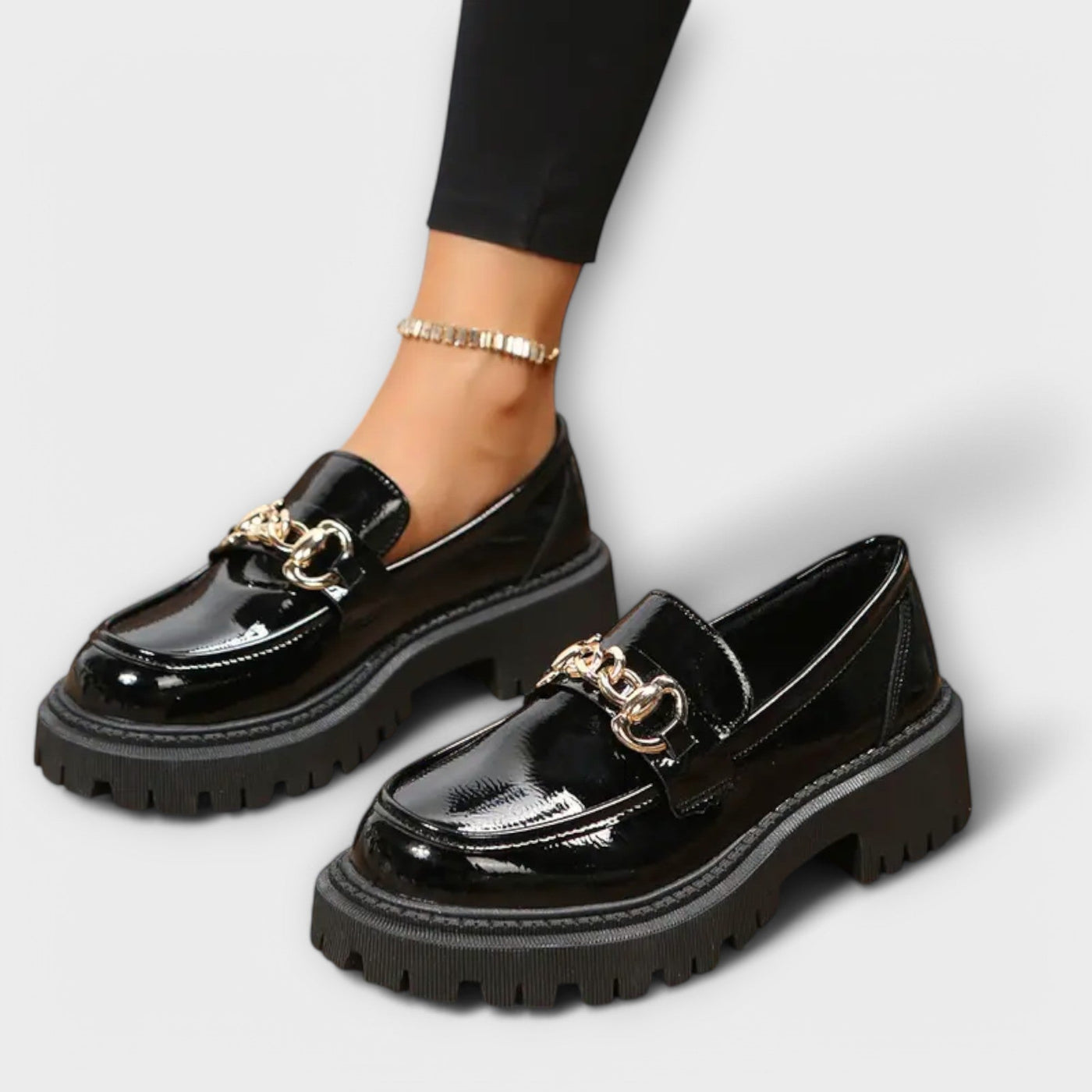 Chunky Platform Loafers with Lug Sole