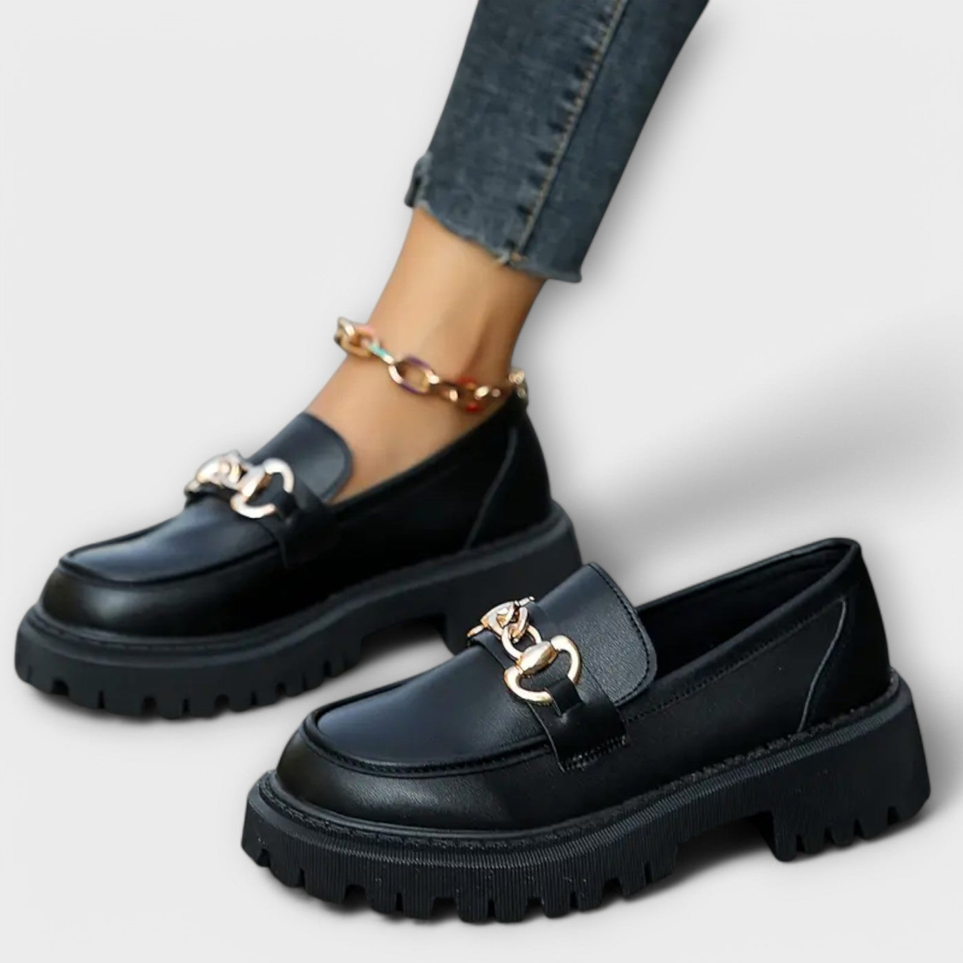 Chunky Platform Loafers with Lug Sole