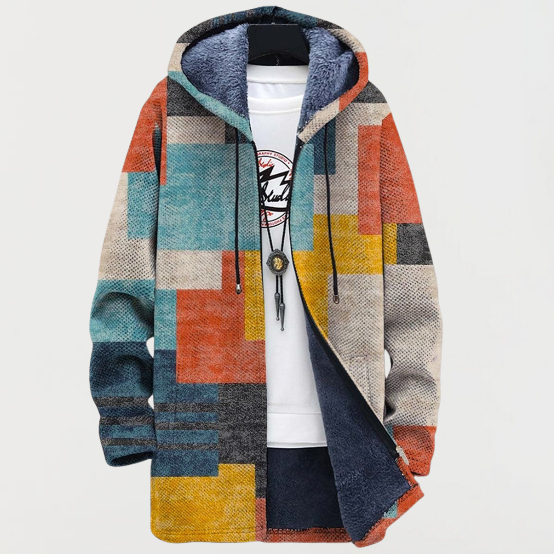 Geometric color block cardigan