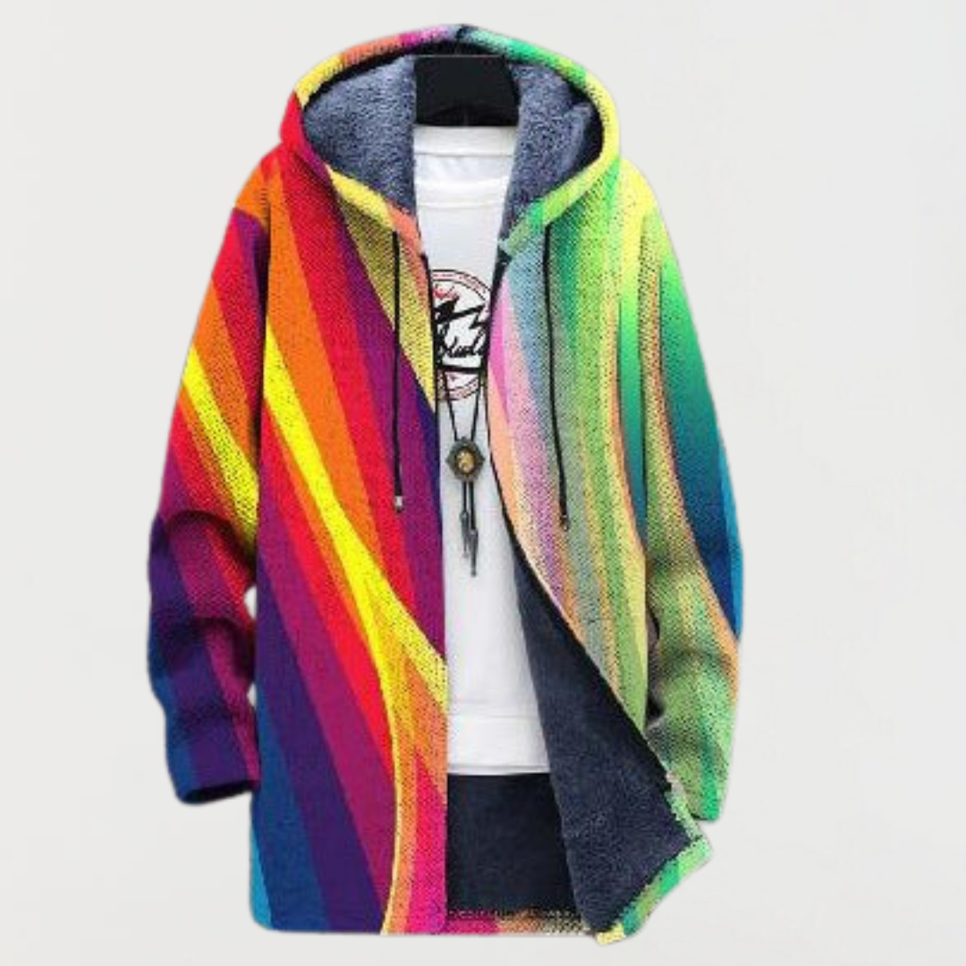 Rainbow striped cardigan