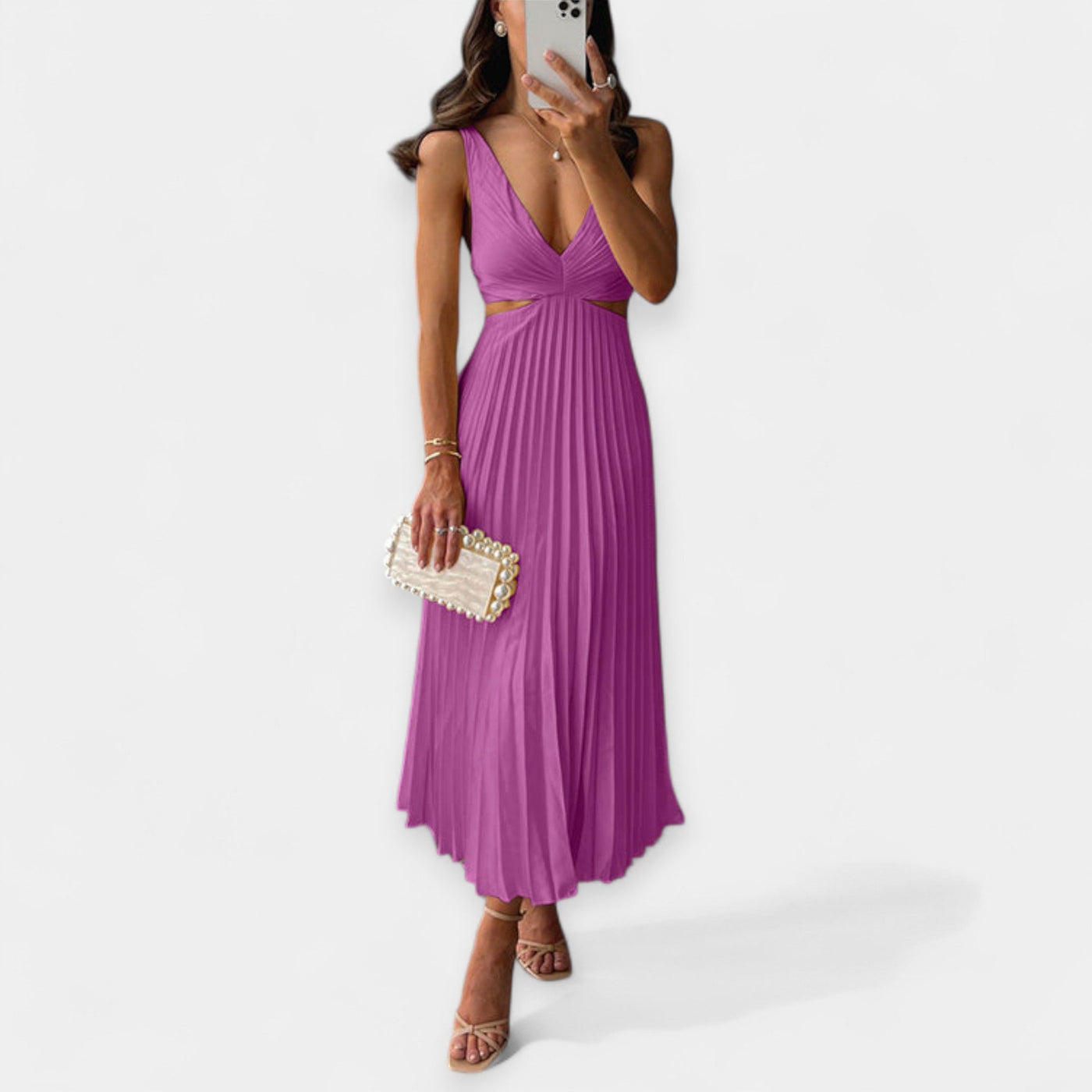 Pleated maxi dress