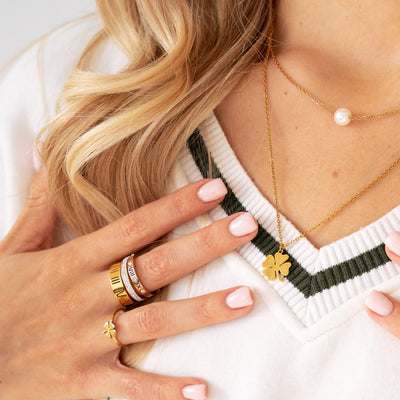 Triple Ring set with Roman Numerals