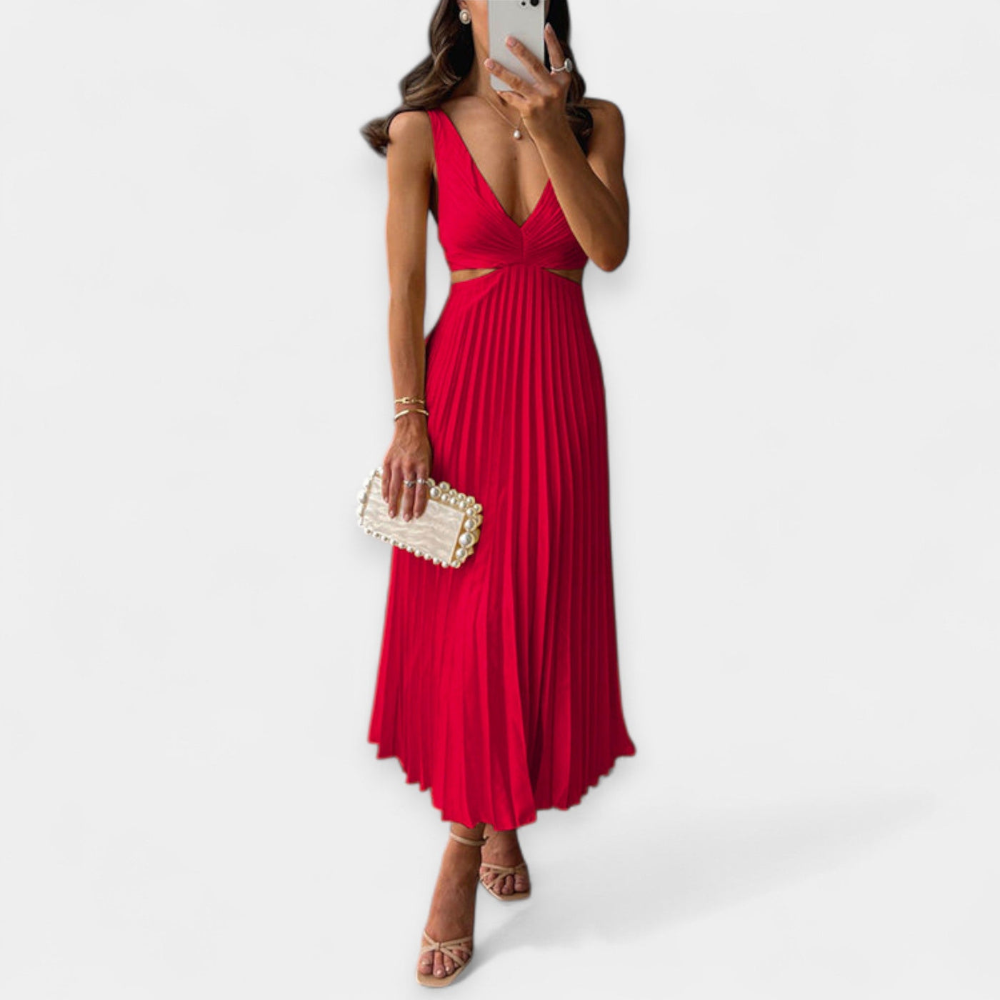 Pleated maxi dress