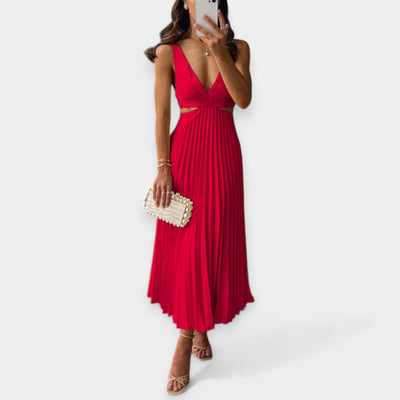 Pleated maxi dress