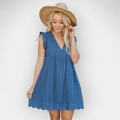 Summer dress with hidden shorts and pockets