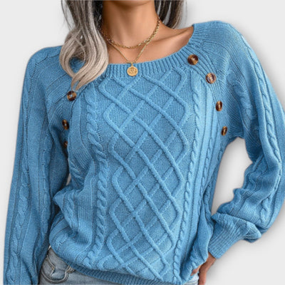 Knitted sweater with buttons