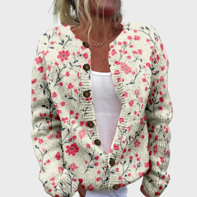 Elegant patterned knitted cardigan