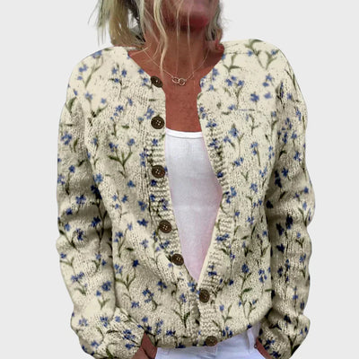 Elegant patterned knitted cardigan