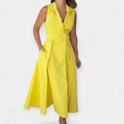 Midi dress with collar