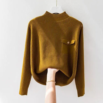 Elegant knitted high-neck sweater