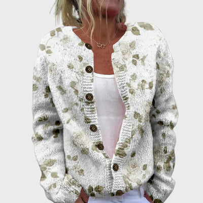 Elegant patterned knitted cardigan