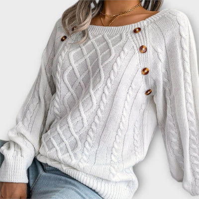 Knitted sweater with buttons
