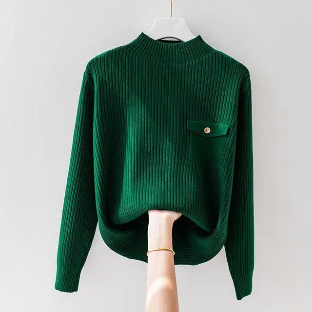 Elegant knitted high-neck sweater