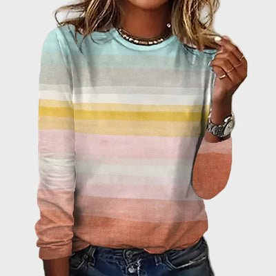 Knitted top with long sleeves