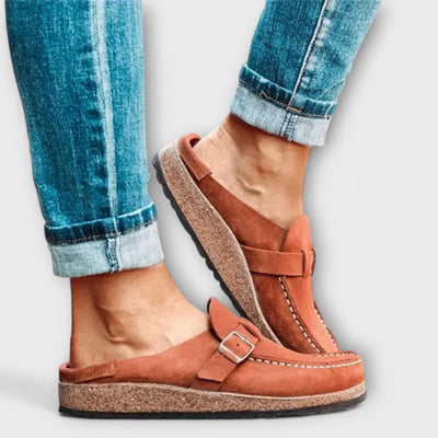 Comfort Buckled Suede-Look Loafers