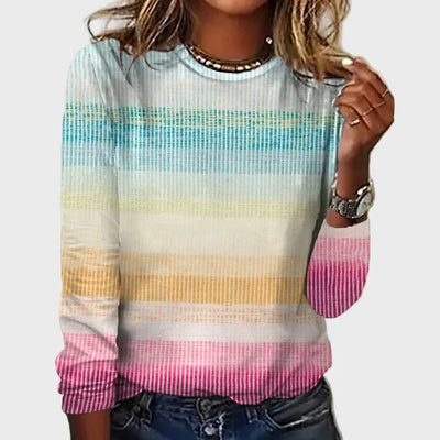 Knitted top with long sleeves