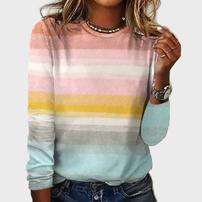Knitted top with long sleeves