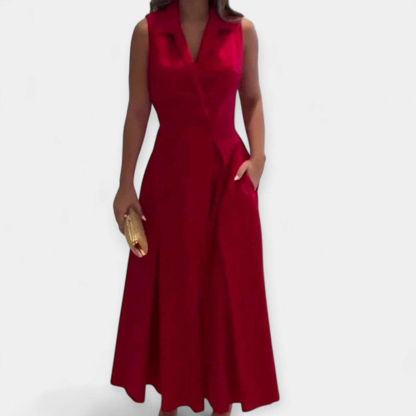 Midi dress with collar