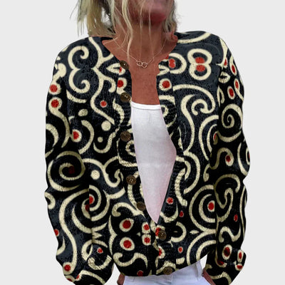 Elegant patterned knitted cardigan