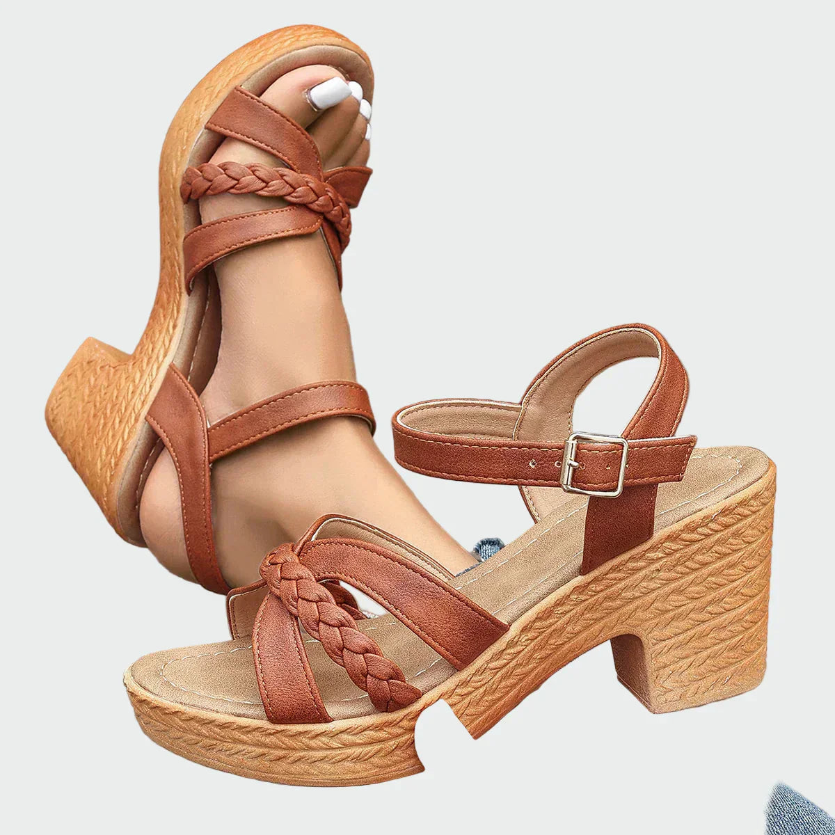 Woven sandals with a pattern