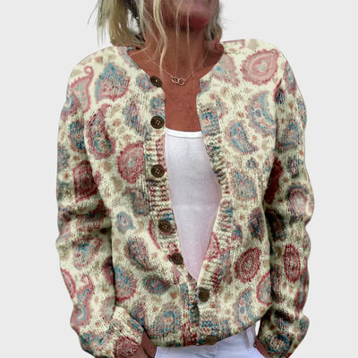 Elegant patterned knitted cardigan