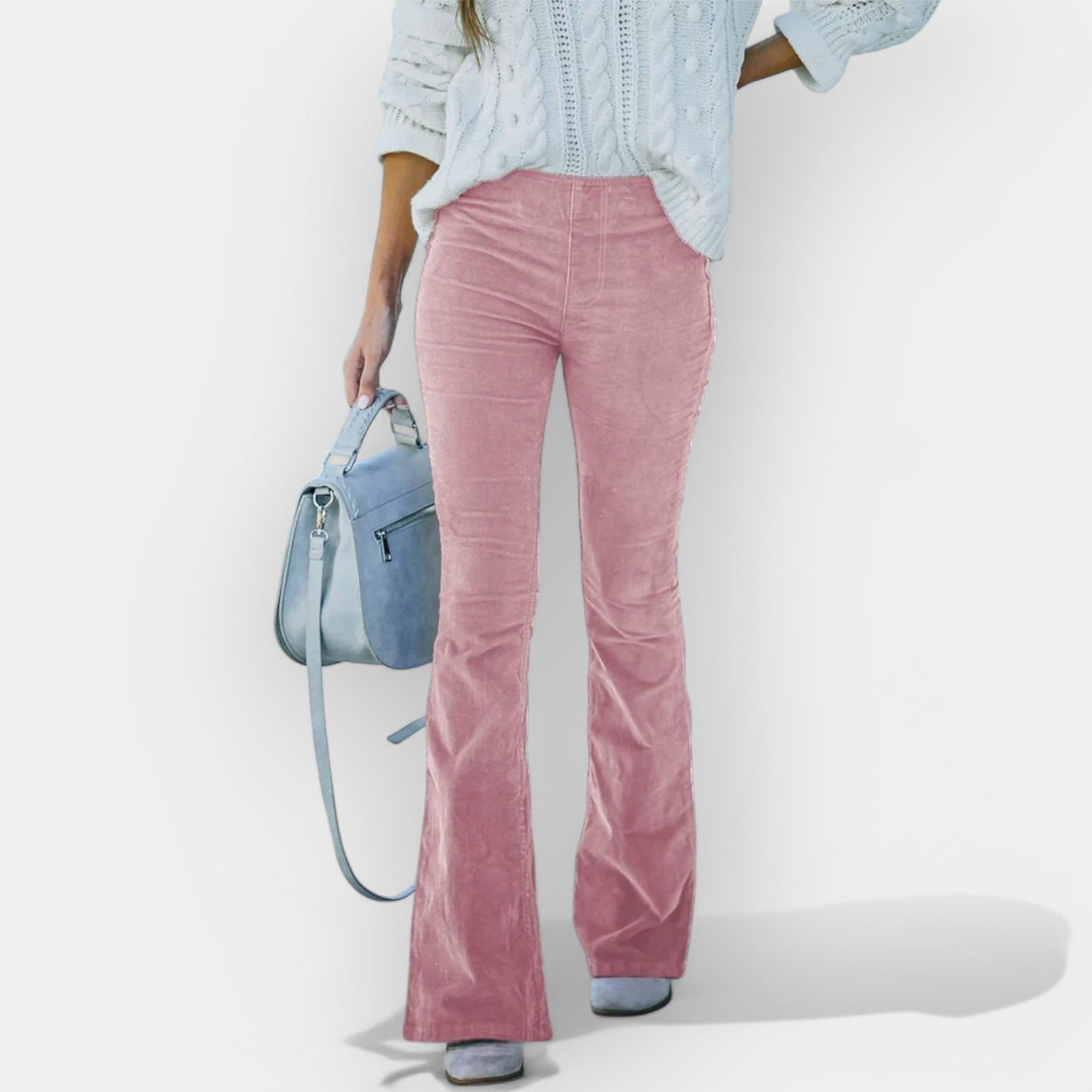 High-waisted clock‑shaped pants