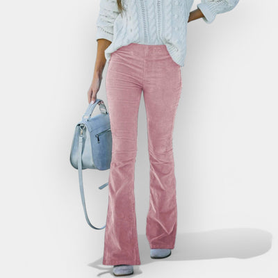 High-waisted clock‑shaped pants