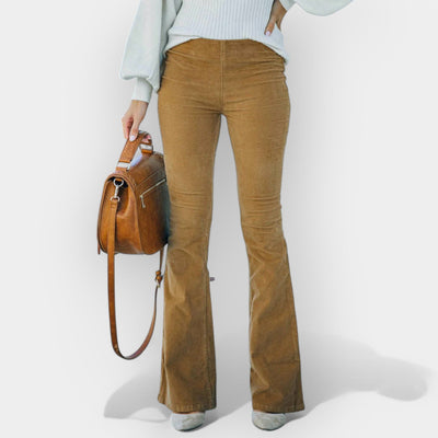 High-waisted clock‑shaped pants